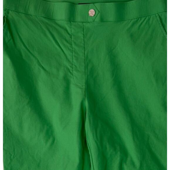 Rafaella Womens Size 14 Green Cropped Pants Viscose Stretch Blend - Picture 2 of 9